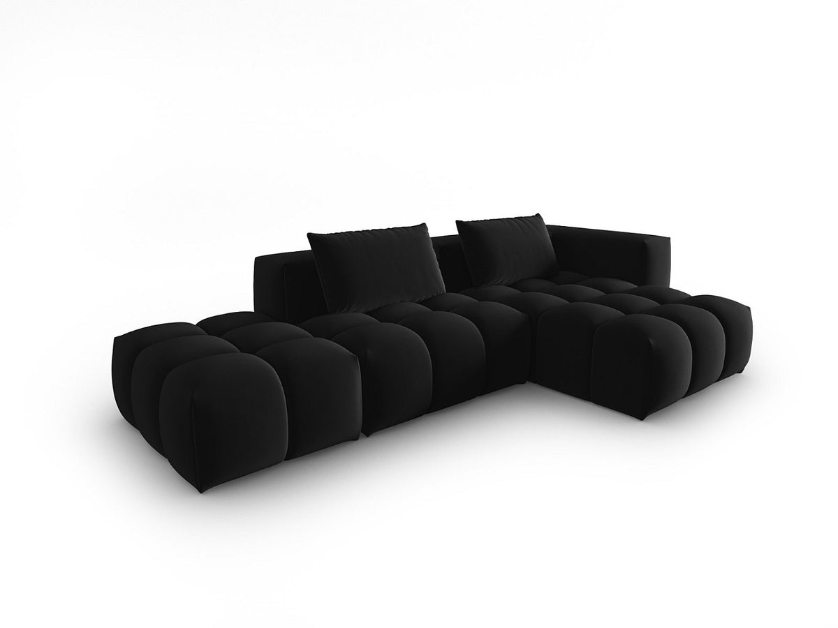 Canapé modulable 4 places noir velours