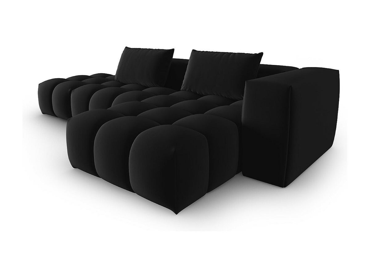 Canapé modulable 4 places noir velours