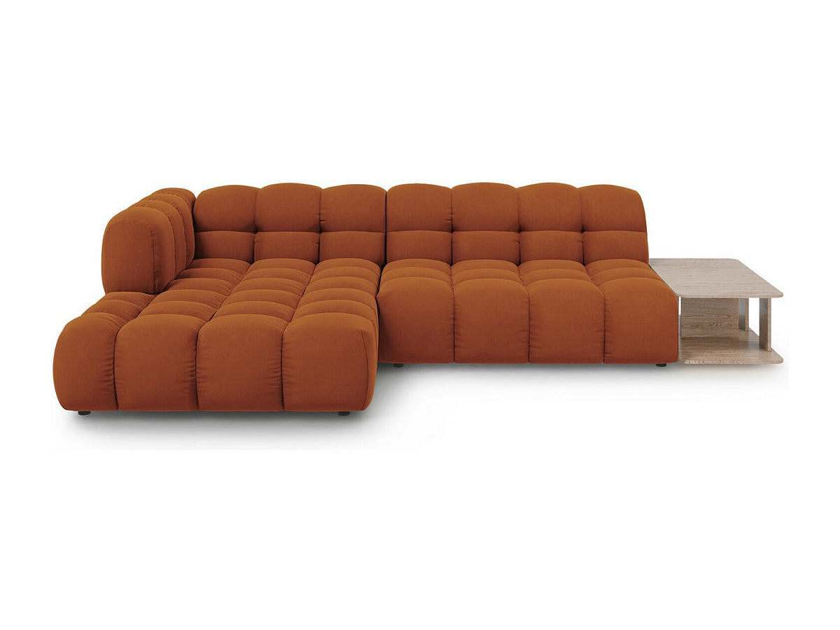 Canapé modulable 4 places orange velours