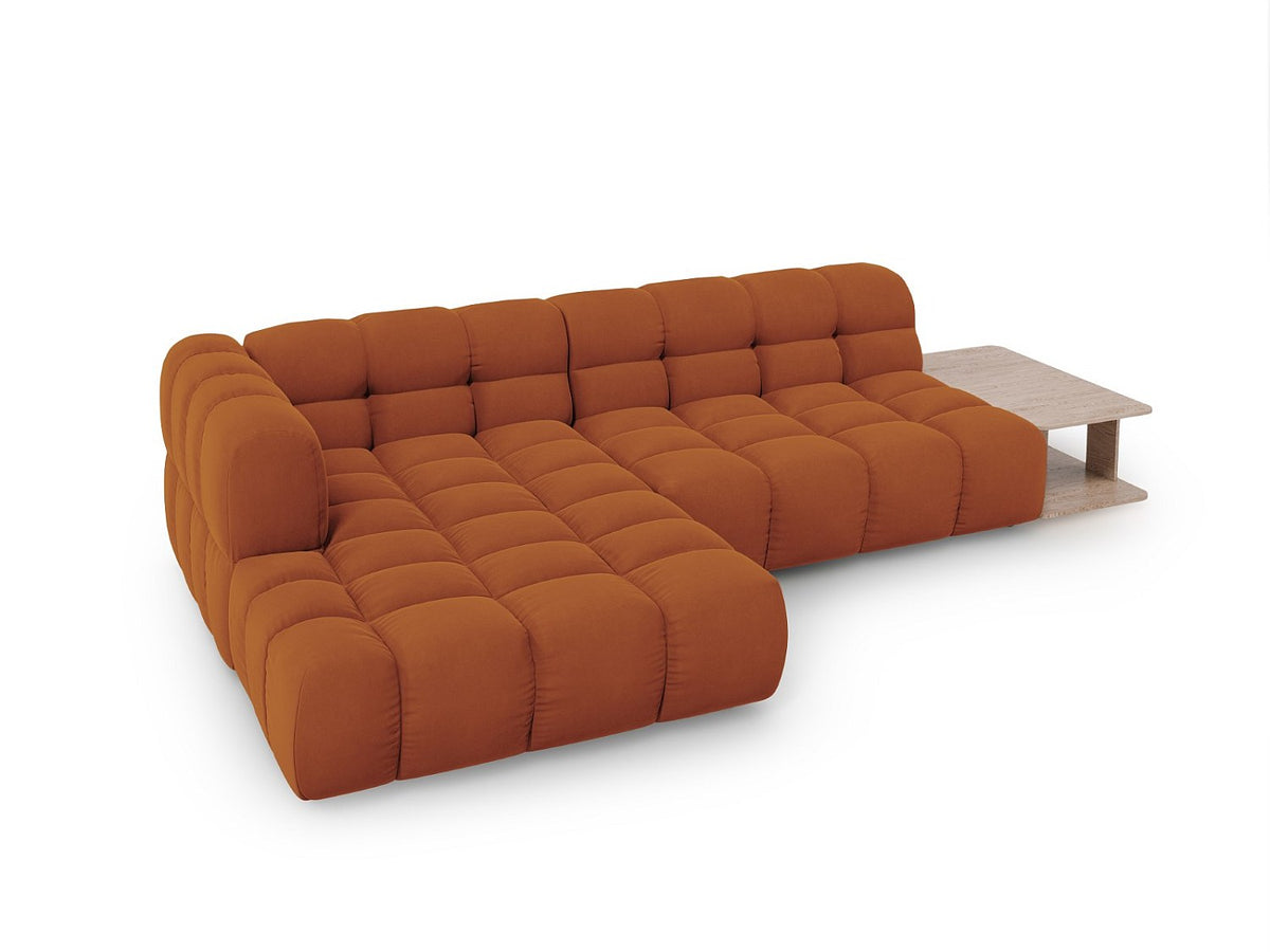 Canapé modulable 4 places orange velours