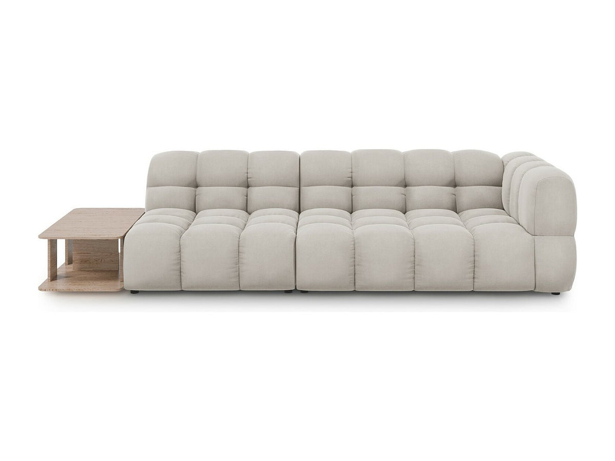 Canapé modulable 4 places beige velours