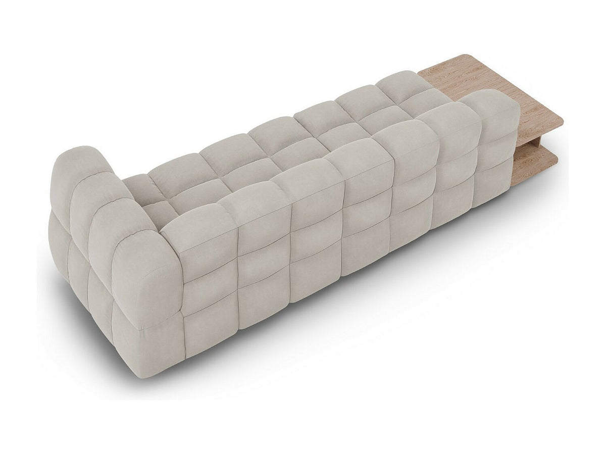 Canapé modulable 4 places beige velours