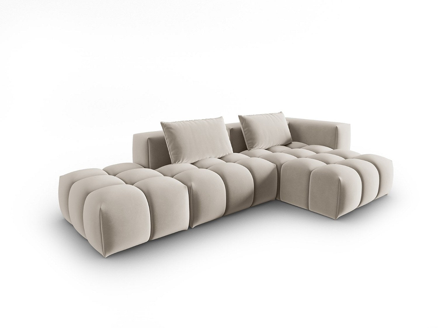 Canapé modulable 4 places blanc velours