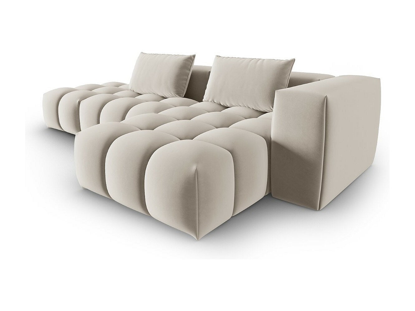 Canapé modulable 4 places blanc velours
