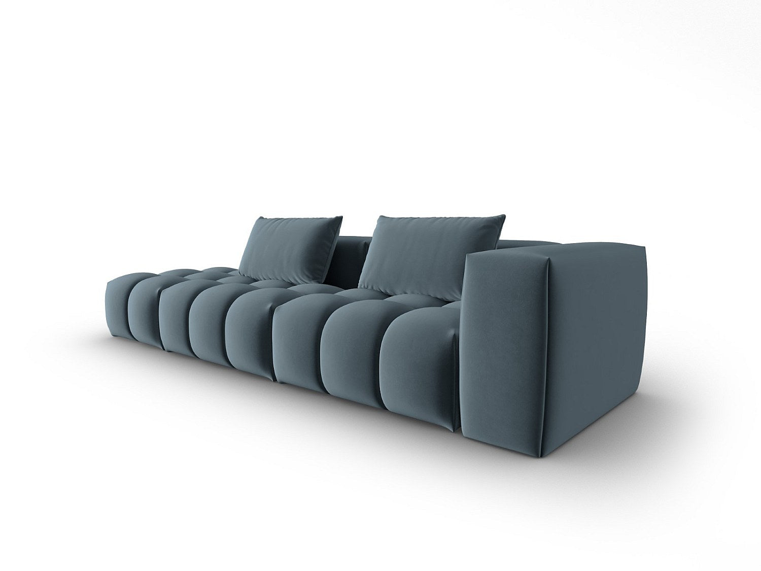 Canapé modulable 3 places bleu velours