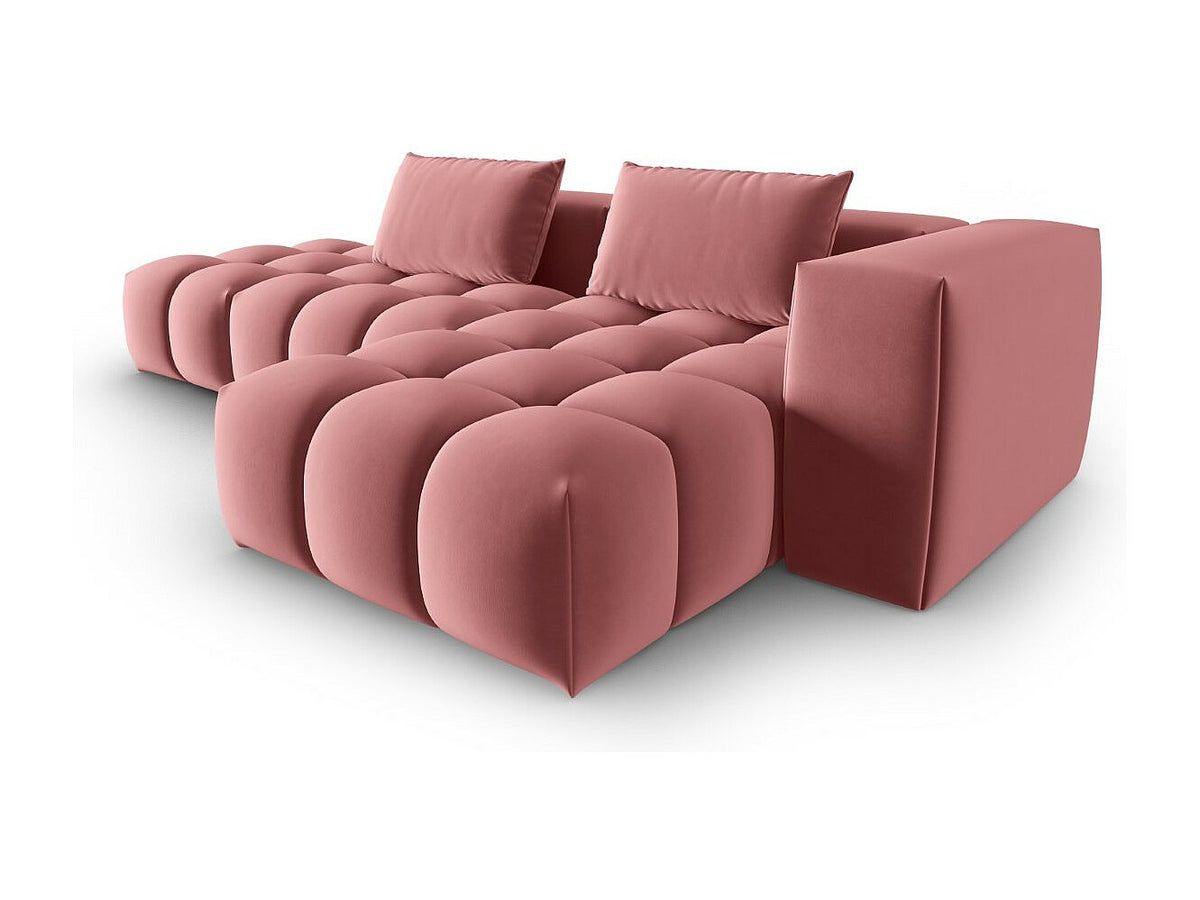 Canapé modulable 4 places rose velours