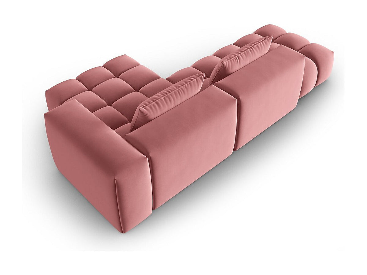 Canapé modulable 4 places rose velours
