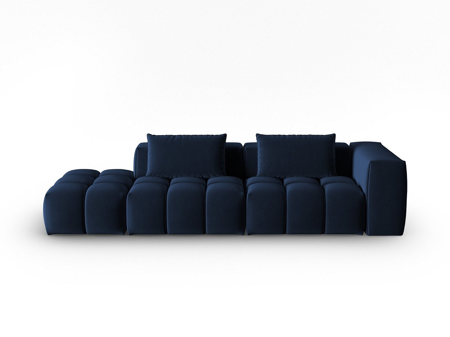 Canapé modulable 3 places bleu velours