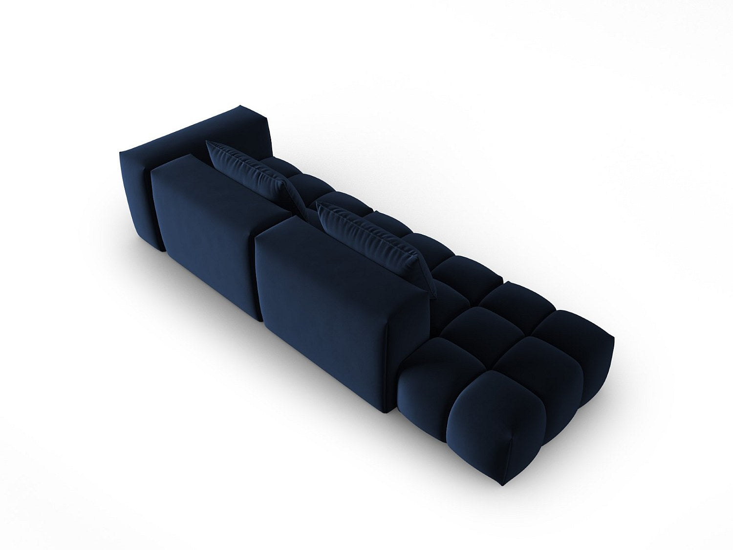 Canapé modulable 3 places bleu velours