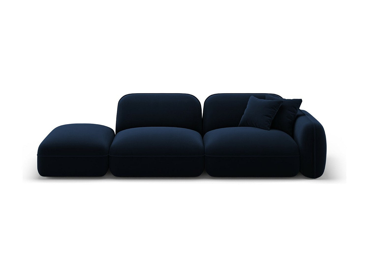 Canapé modulable 3 places bleu velours