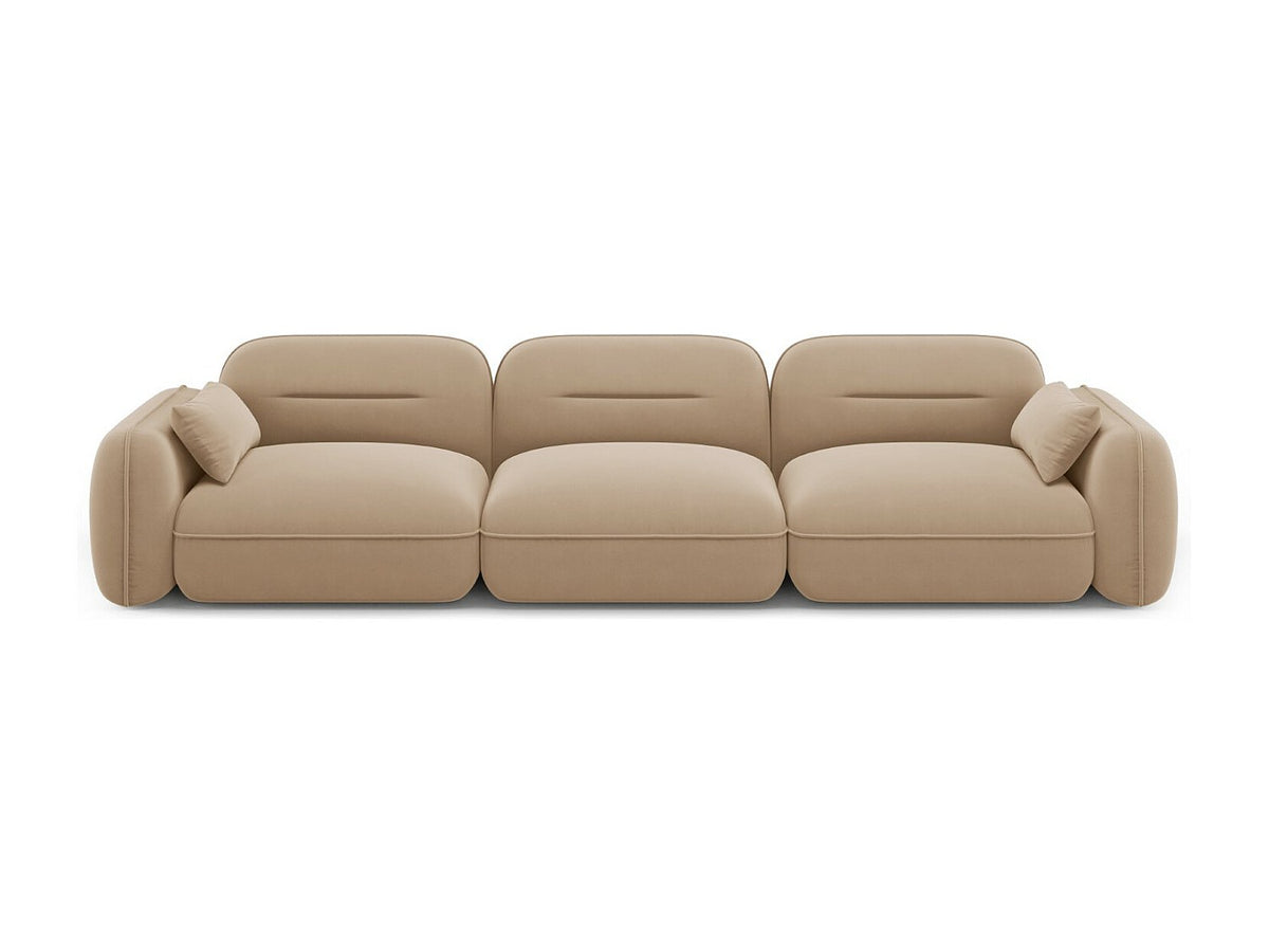 Canapé modulable 4 places marron velours