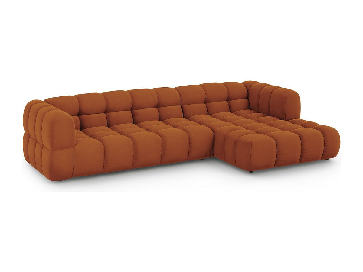 Canapé modulable 4 places orange velours