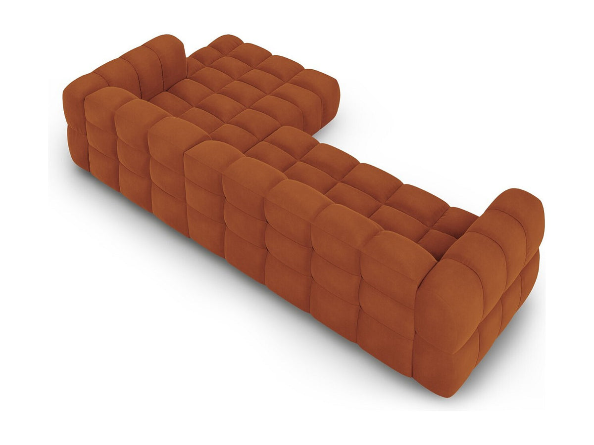 Canapé modulable 4 places orange velours