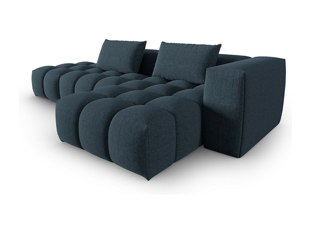 Canapé modulable 4 places bleu tissu