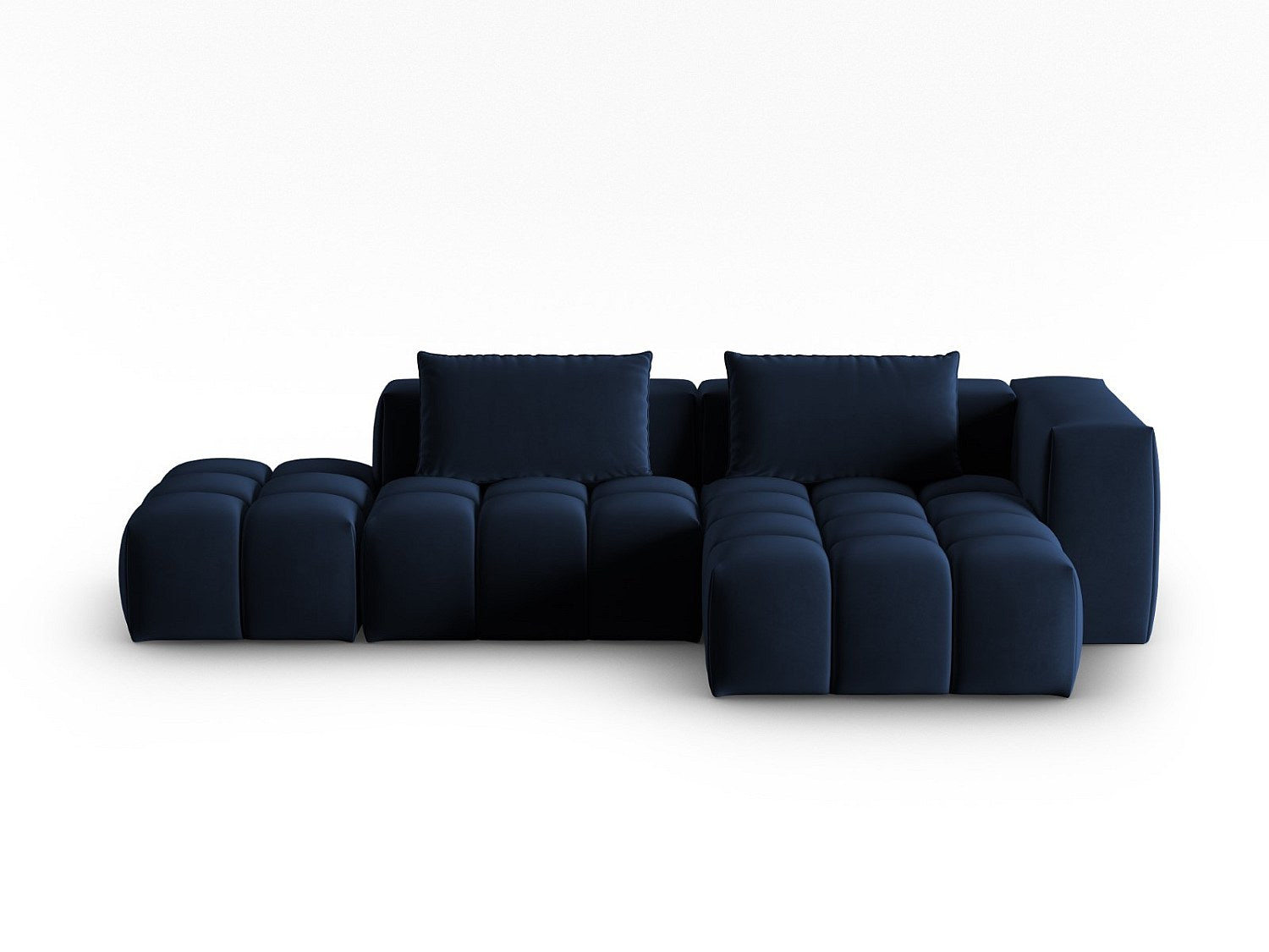 Canapé modulable 4 places bleu velours