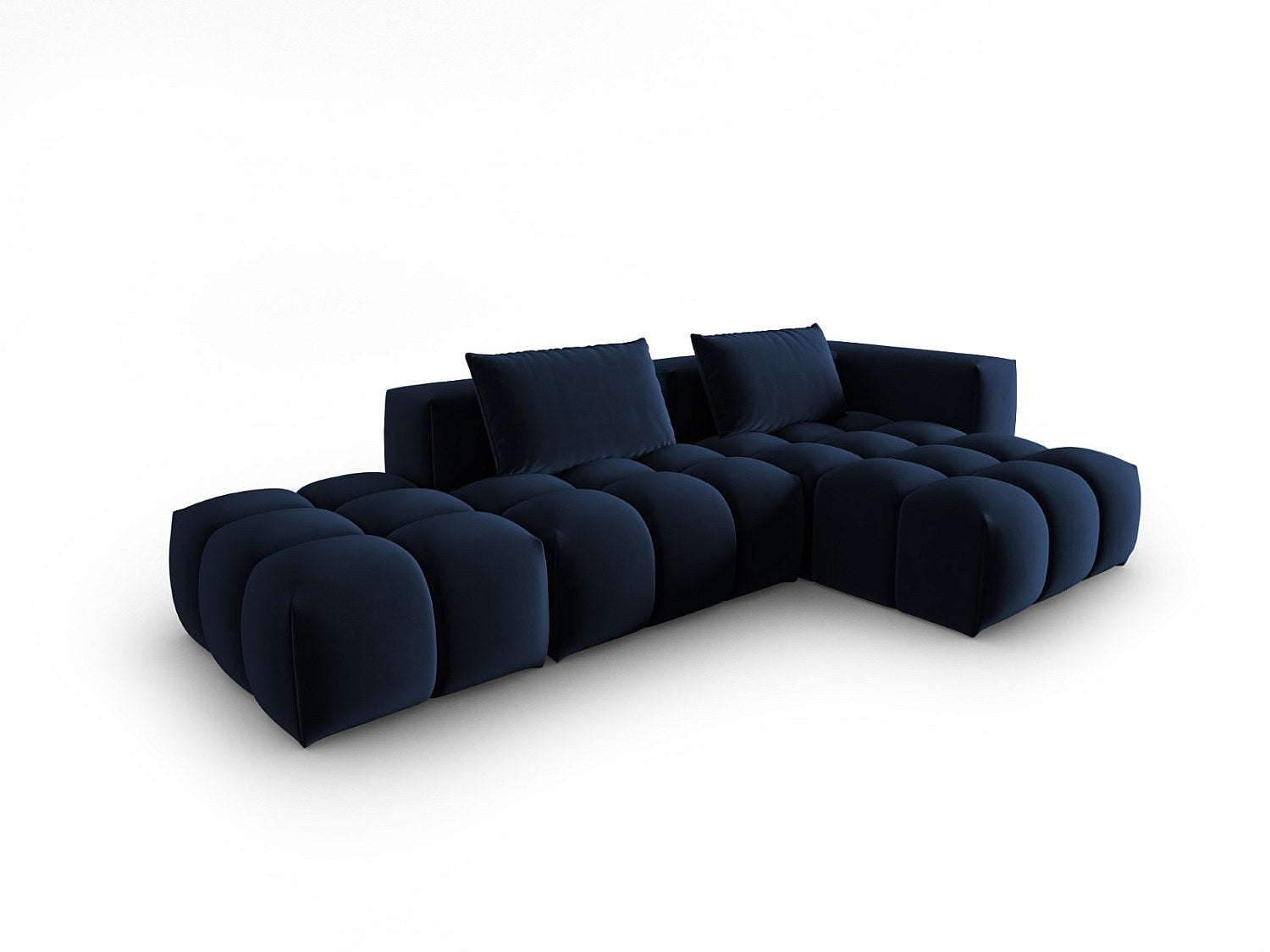 Canapé modulable 4 places bleu velours
