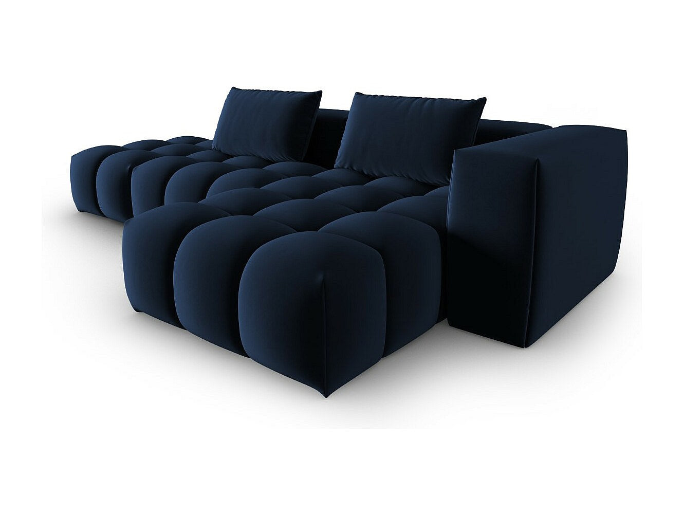 Canapé modulable 4 places bleu velours