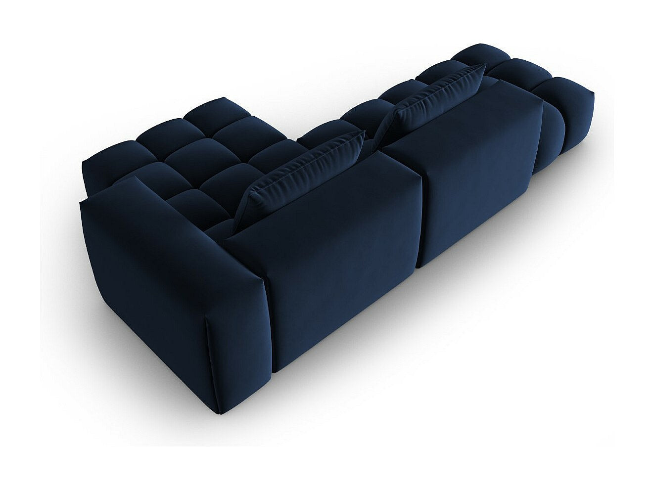 Canapé modulable 4 places bleu velours