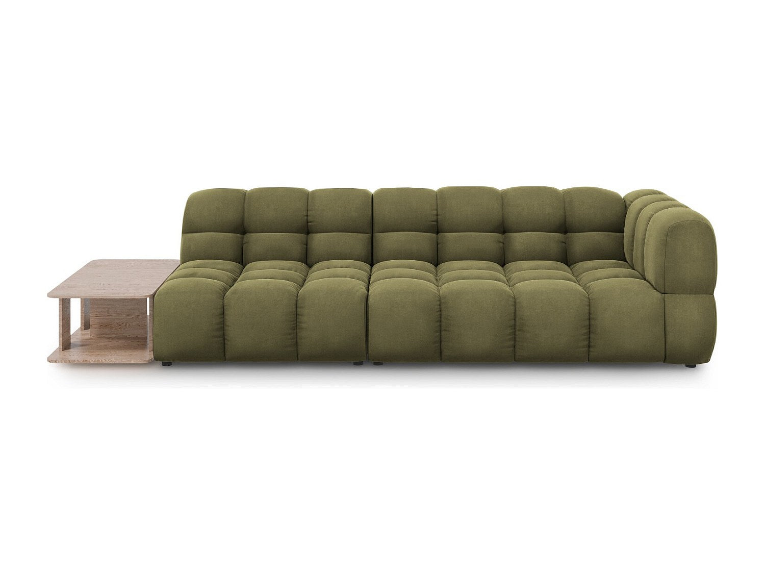 Canapé modulable 4 places vert velours