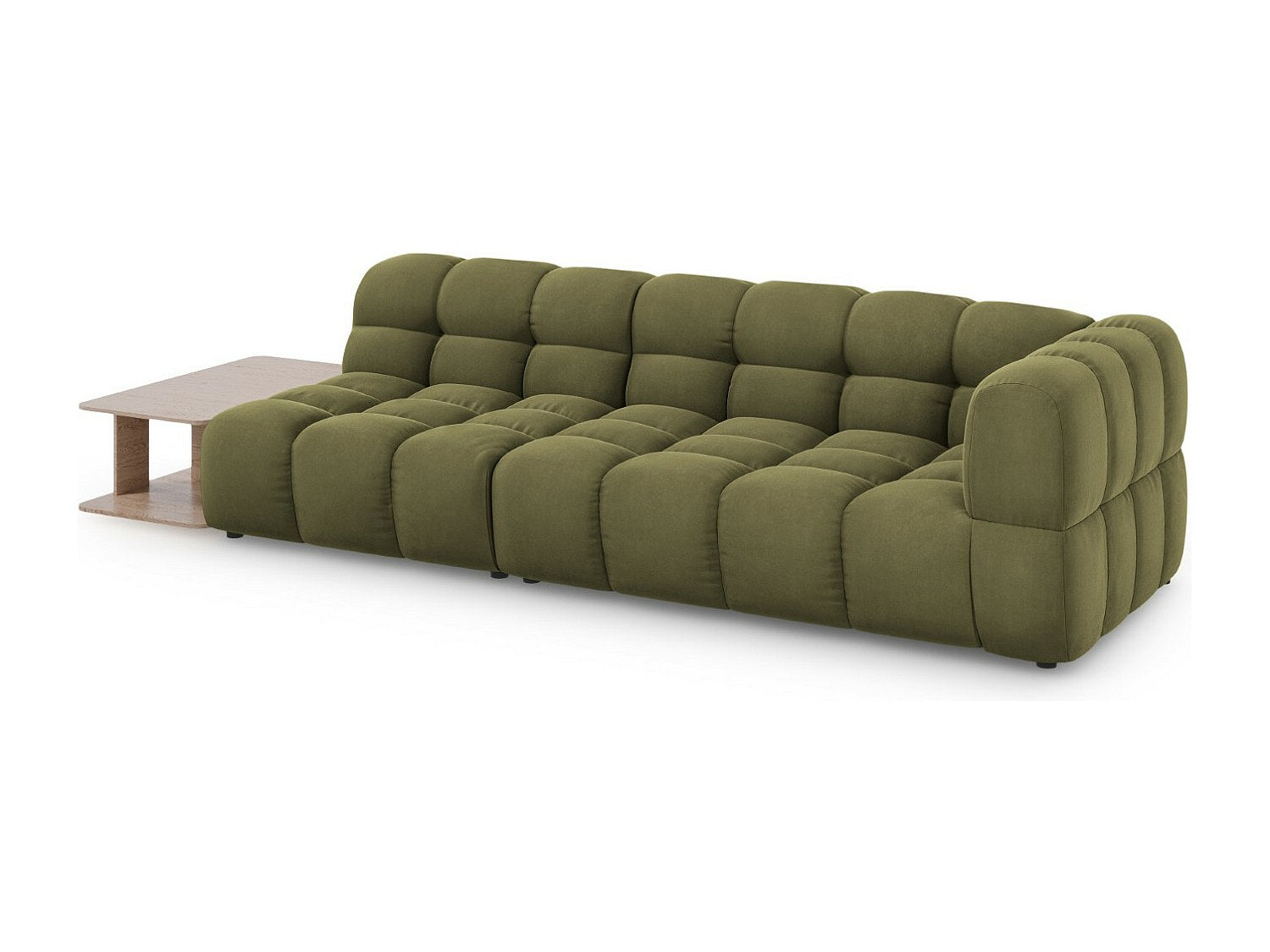 Canapé modulable 4 places vert velours