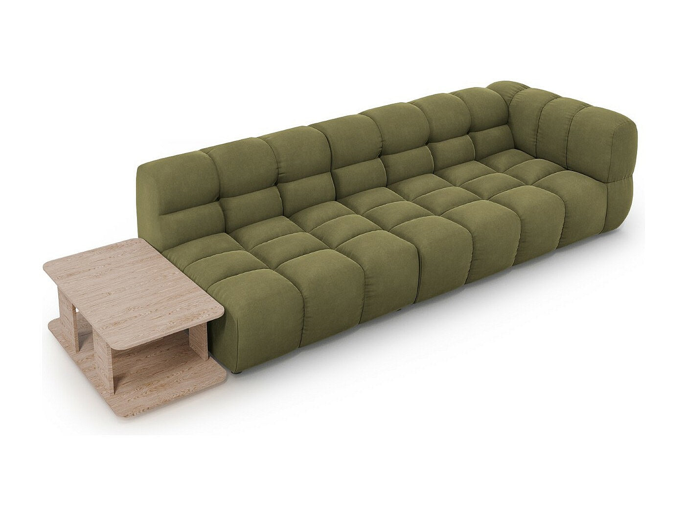 Canapé modulable 4 places vert velours