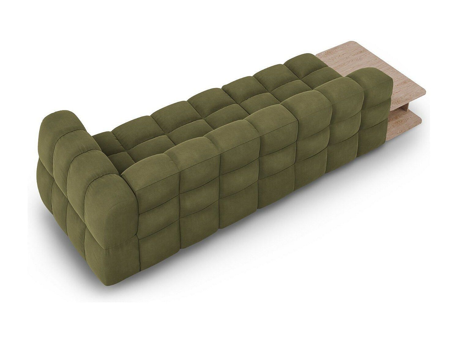 Canapé modulable 4 places vert velours