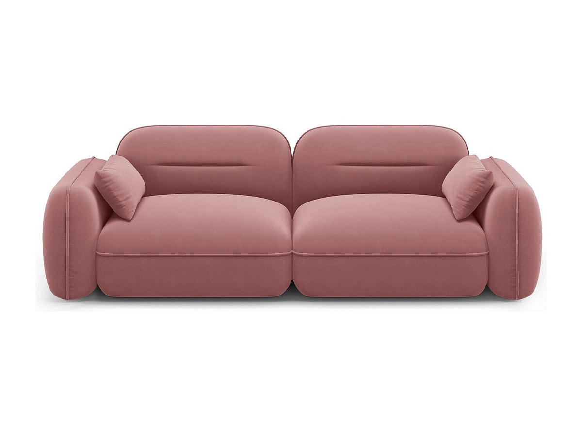 Canapé modulable 3 places rose velours