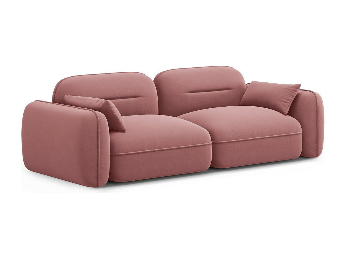 Canapé modulable 3 places rose velours