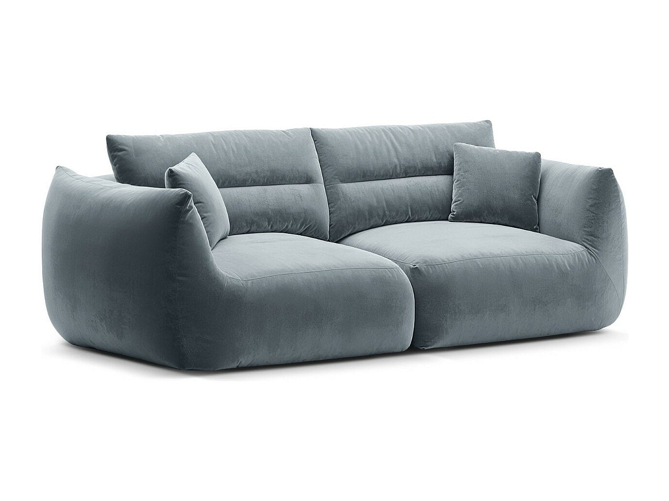 Canapé modulable 3 places bleu velours