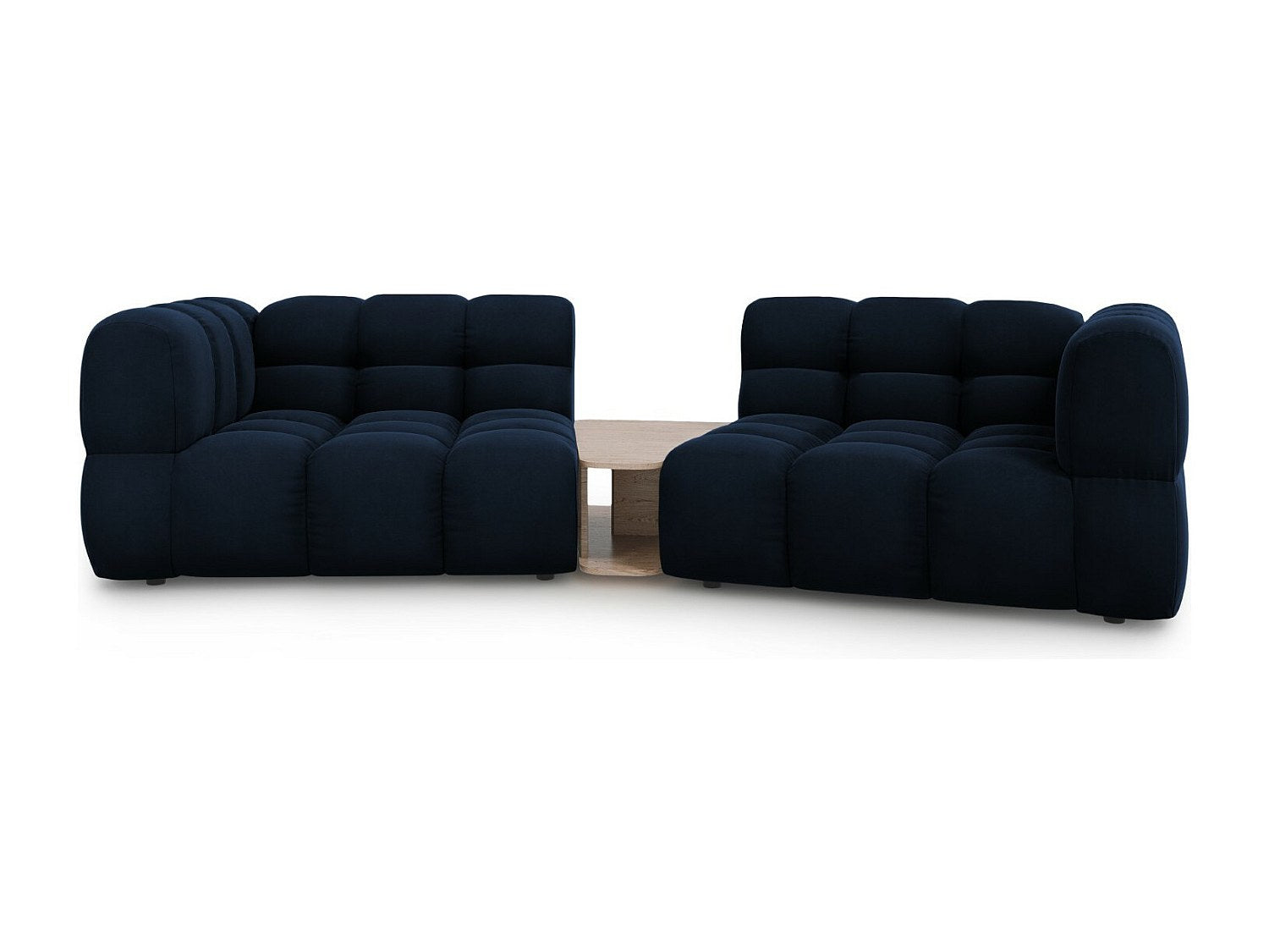 Canapé modulable 2 places bleu velours