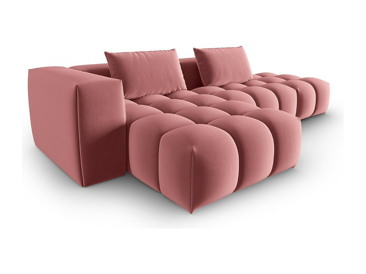 Canapé modulable 4 places rose velours