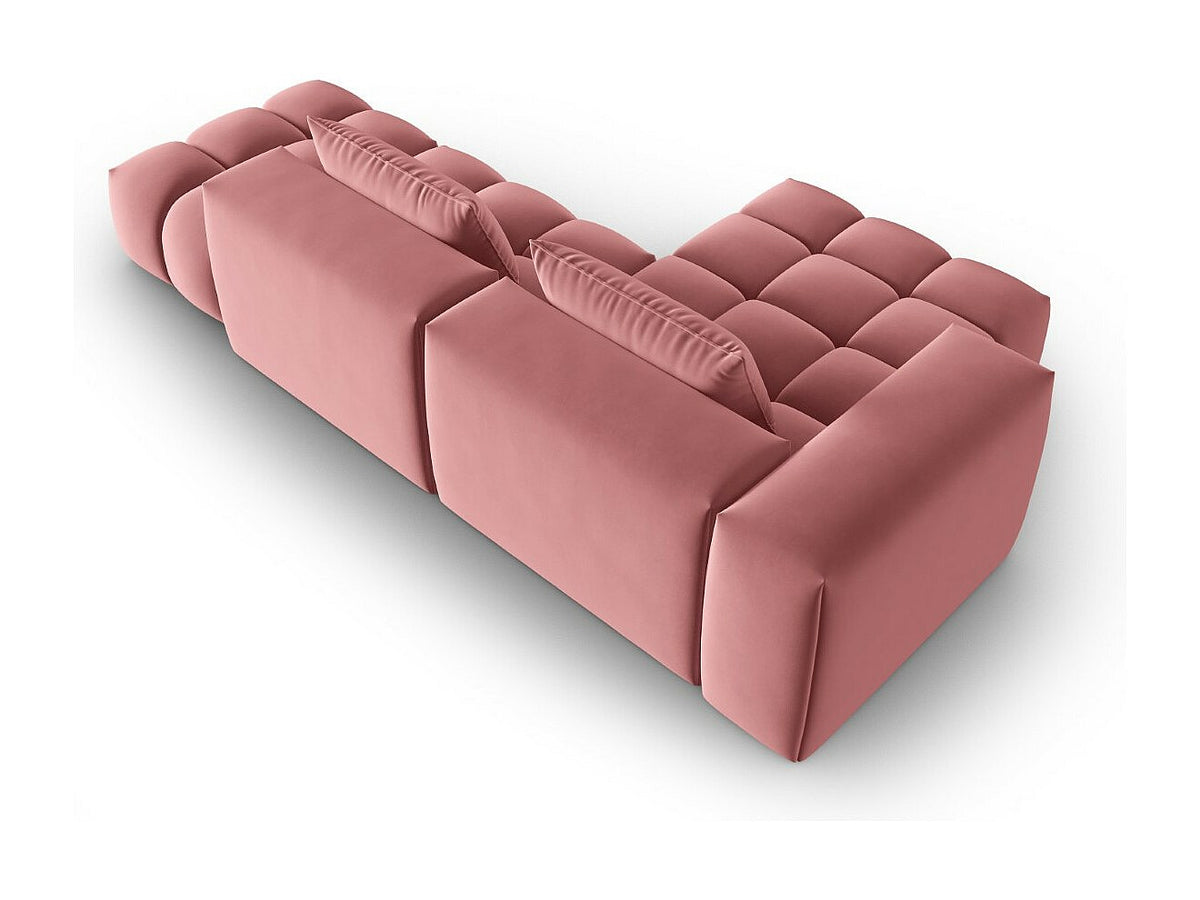 Canapé modulable 4 places rose velours