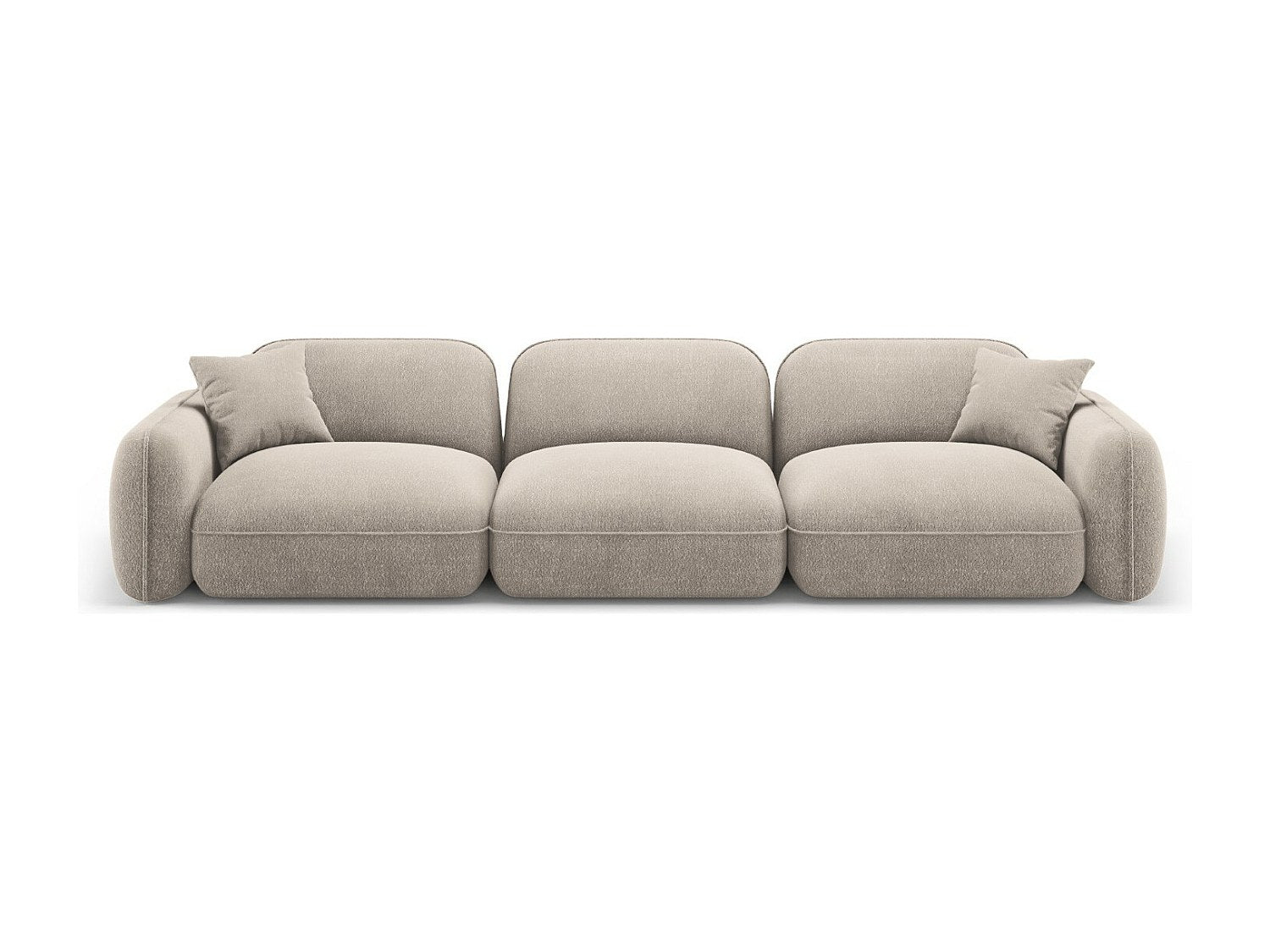 Canapé modulable 4 places beige velours