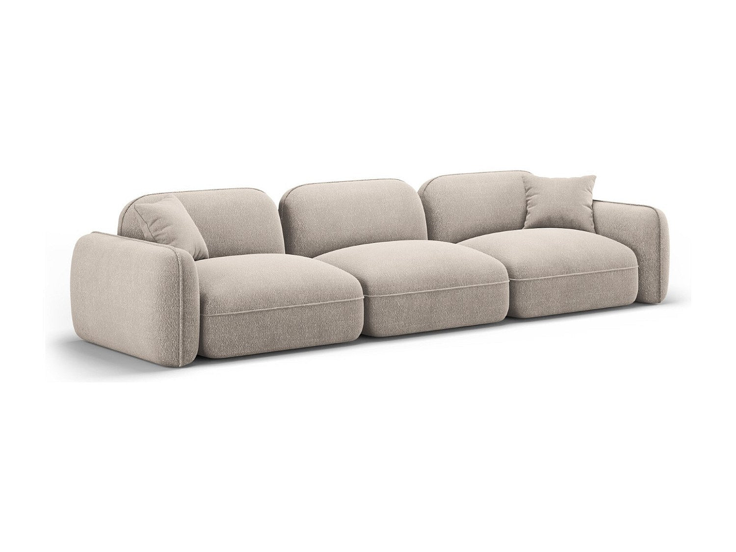 Canapé modulable 4 places beige velours