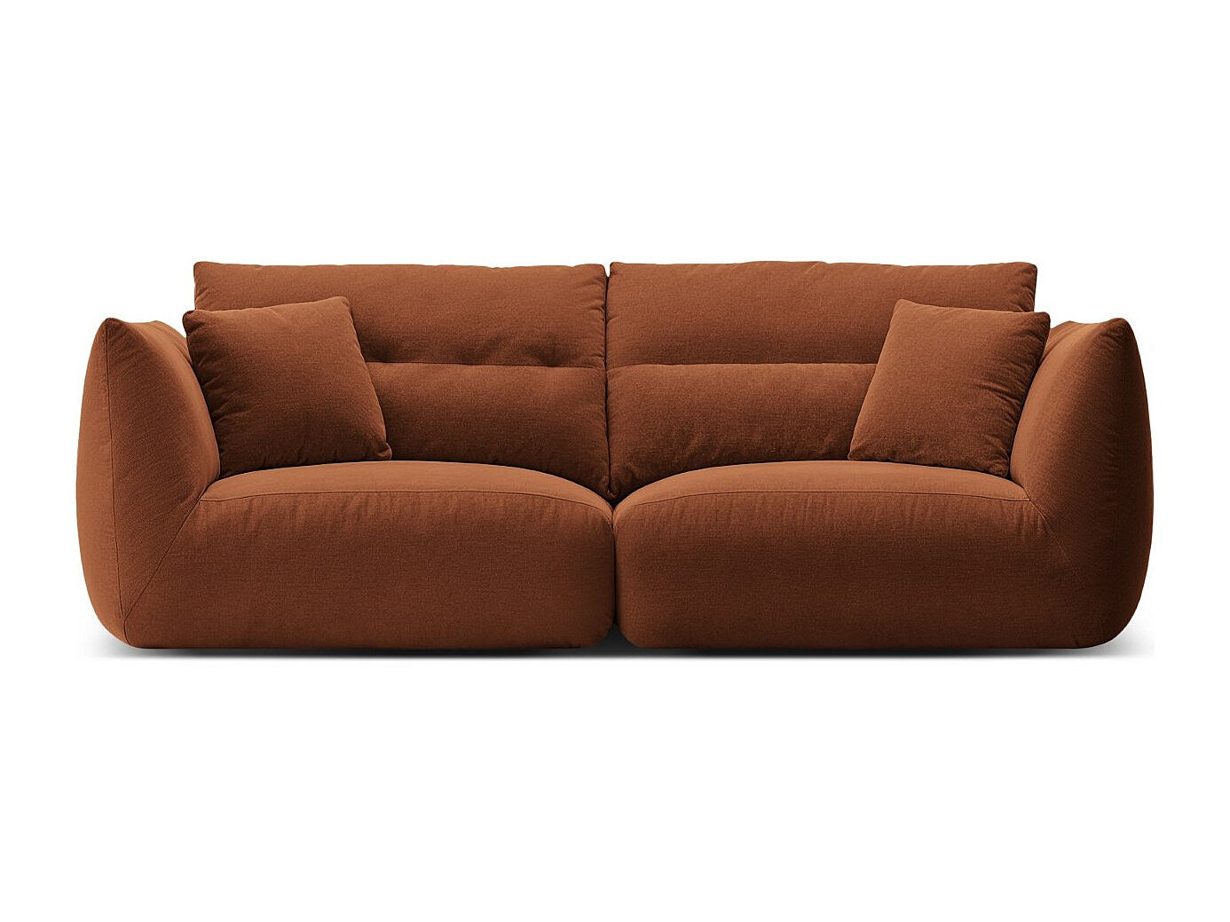 Canapé modulable 3 places orange tissu