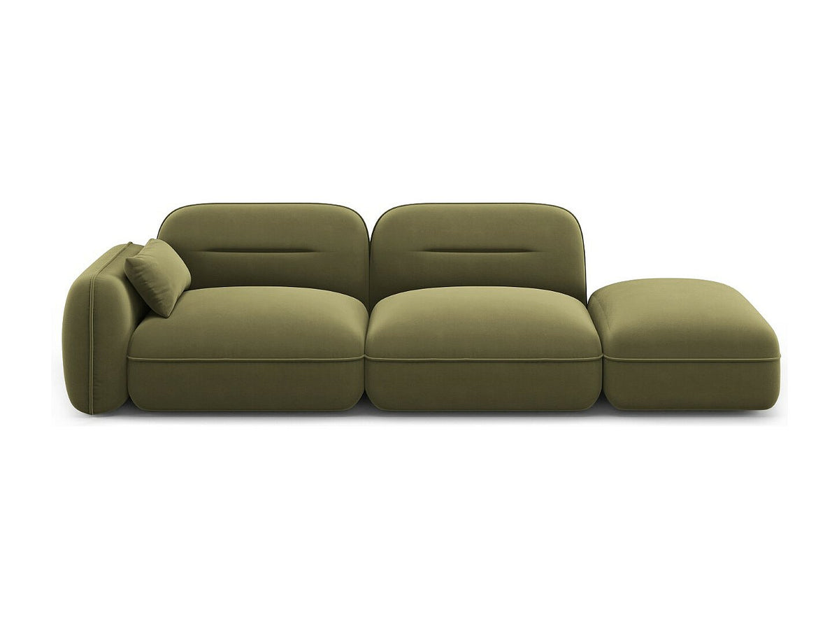 Canapé modulable 3 places vert velours