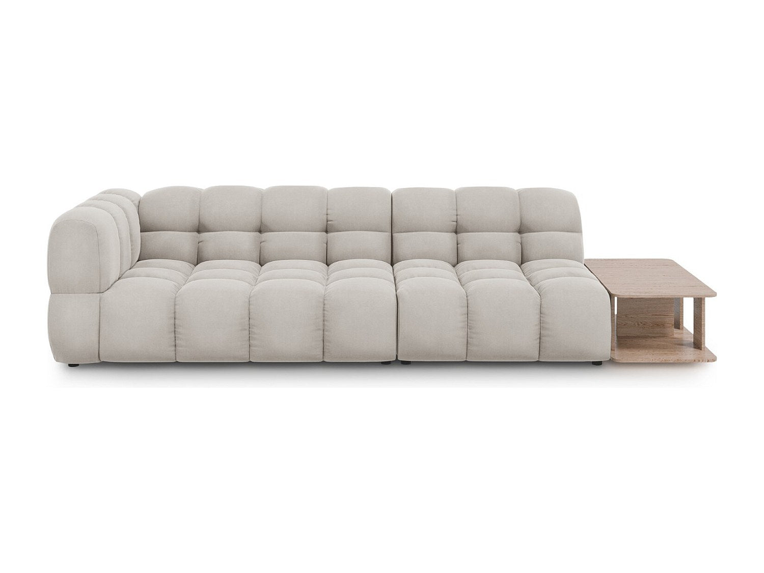 Canapé modulable 4 places beige velours