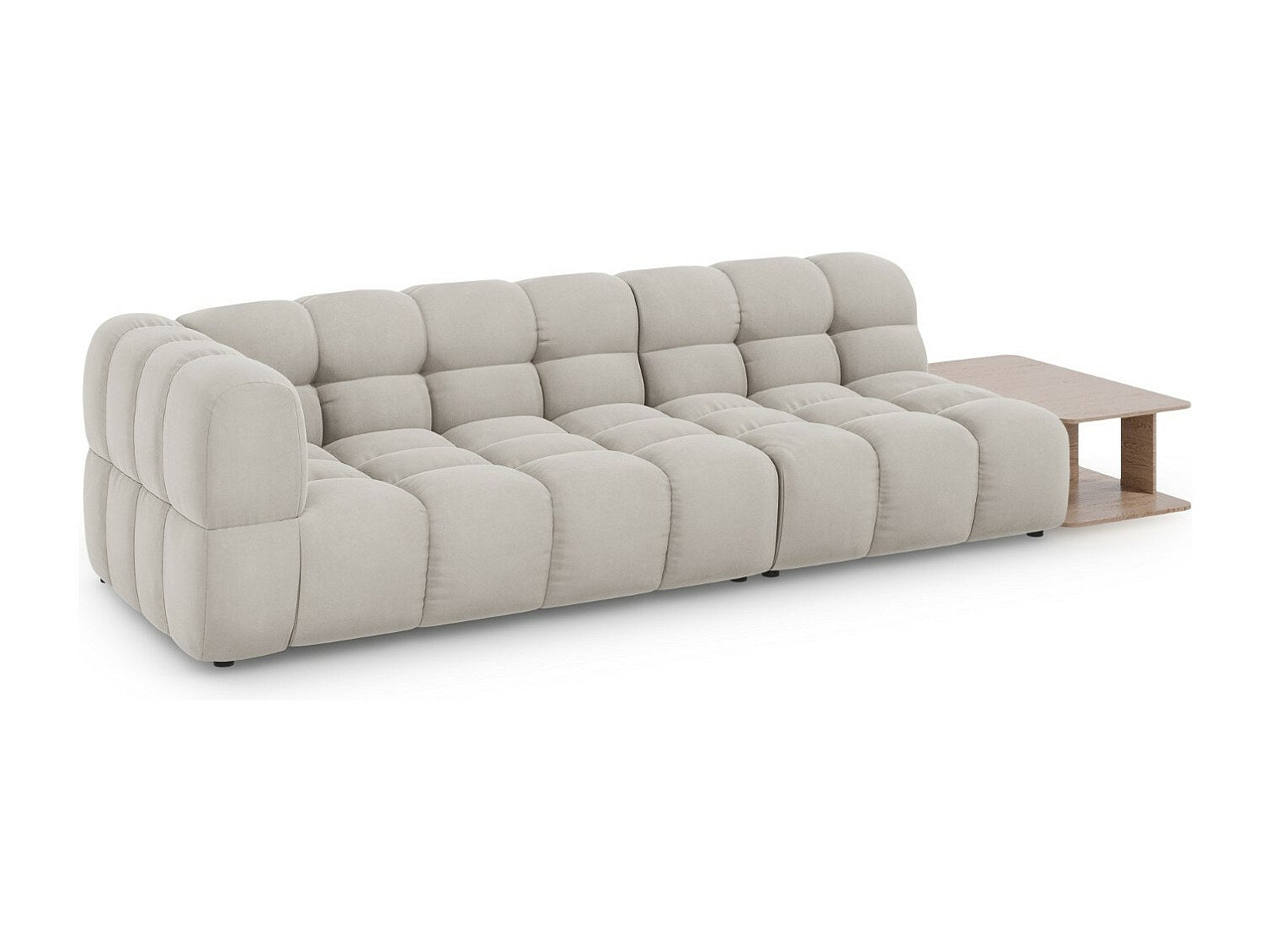 Canapé modulable 4 places beige velours