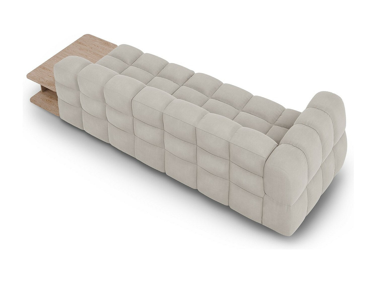 Canapé modulable 4 places beige velours