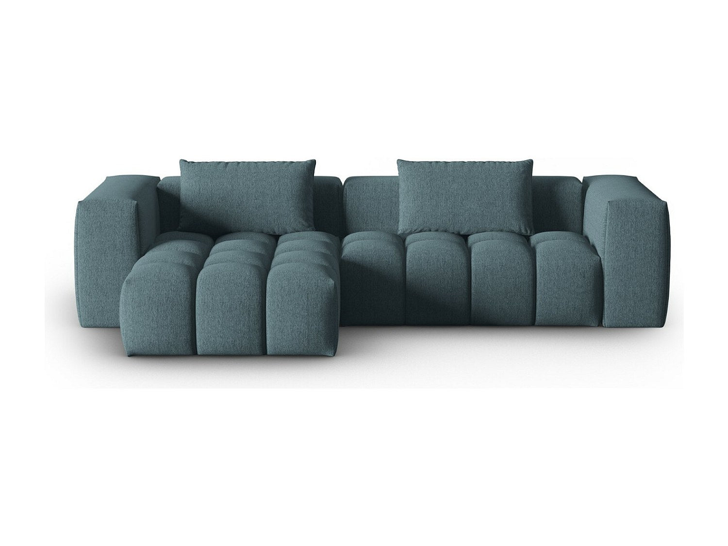 Canapé modulable 3 places bleu tissu