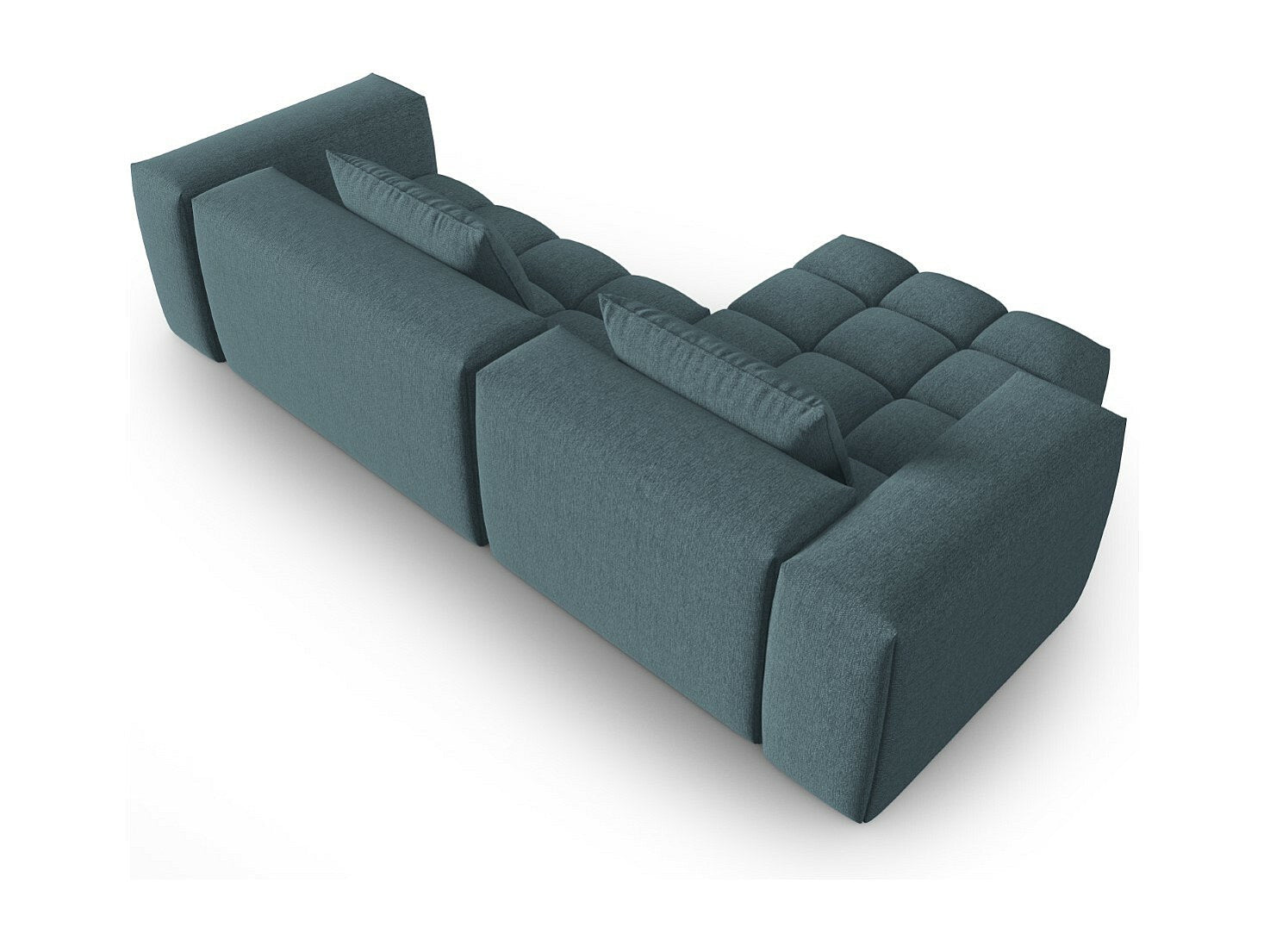 Canapé modulable 3 places bleu tissu
