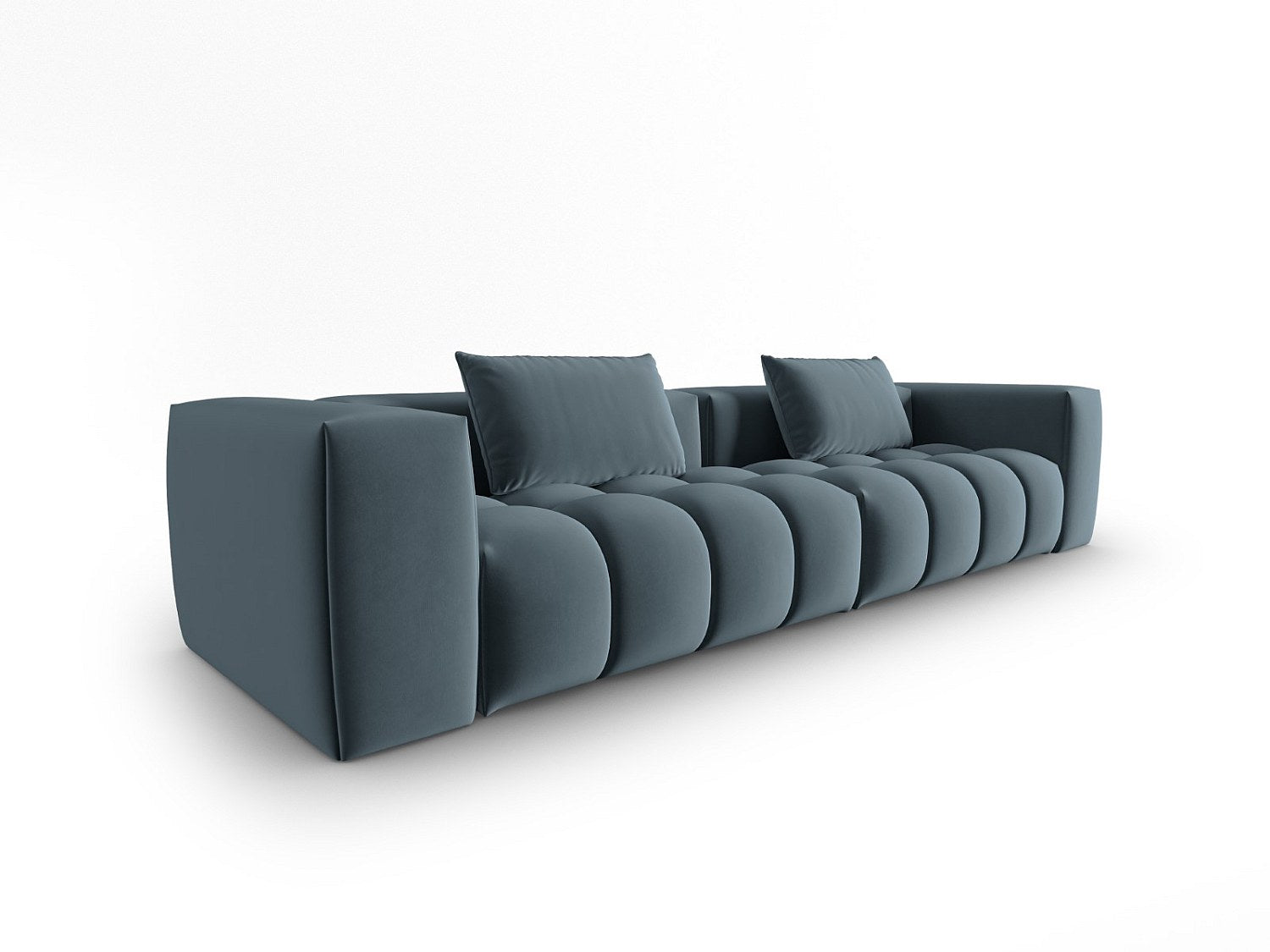 Canapé modulable 5 places bleu velours