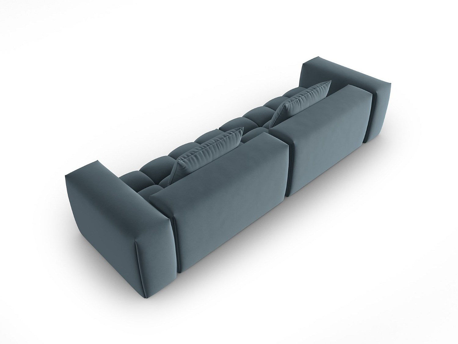 Canapé modulable 5 places bleu velours