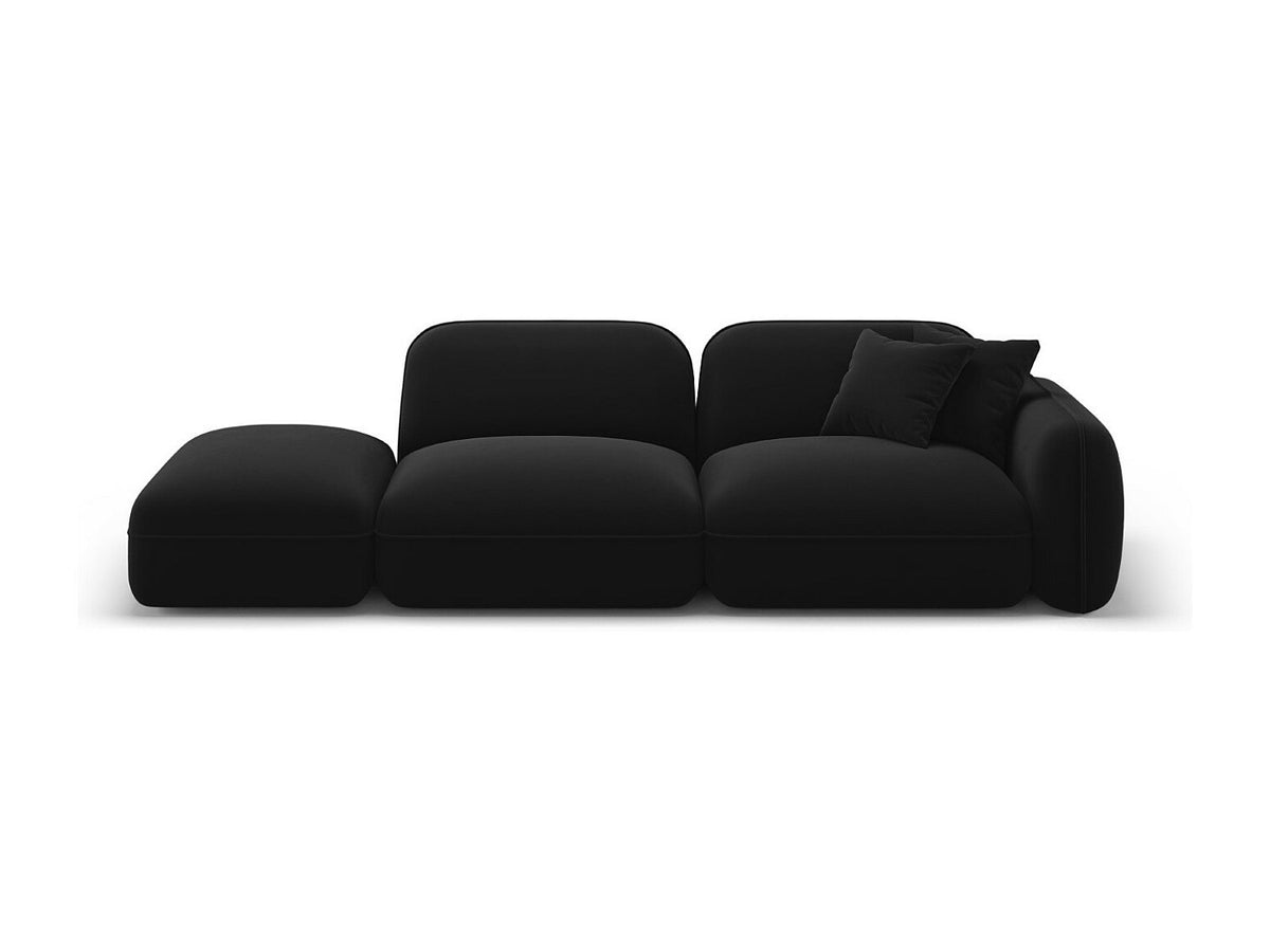 Canapé modulable 3 places noir velours