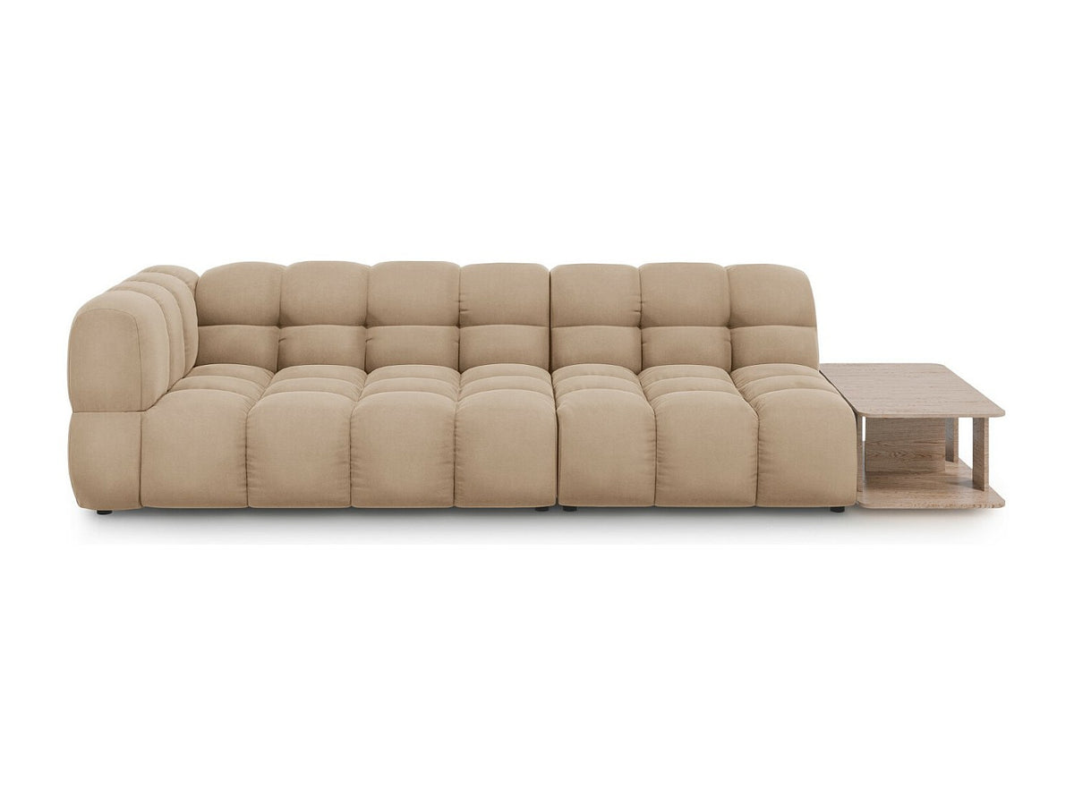 Canapé modulable 4 places marron velours