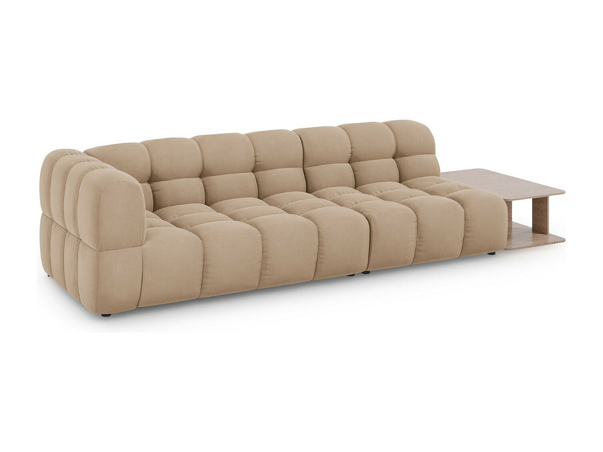 Canapé modulable 4 places marron velours