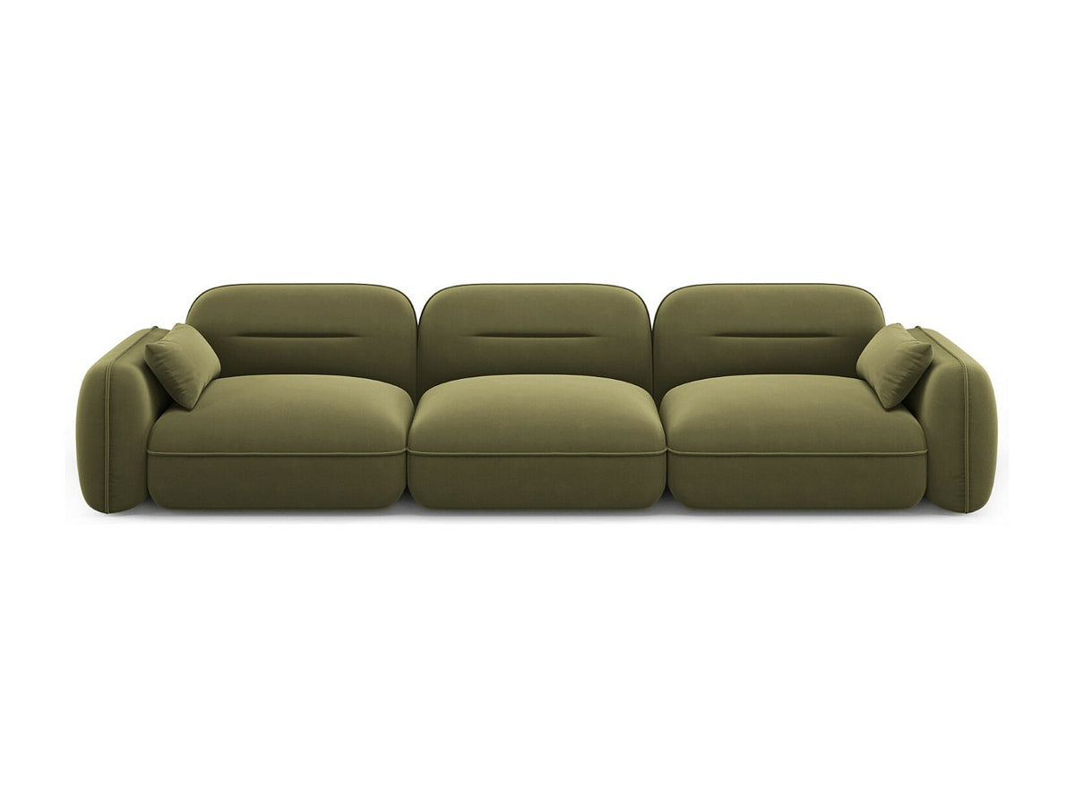 Canapé modulable 4 places vert velours