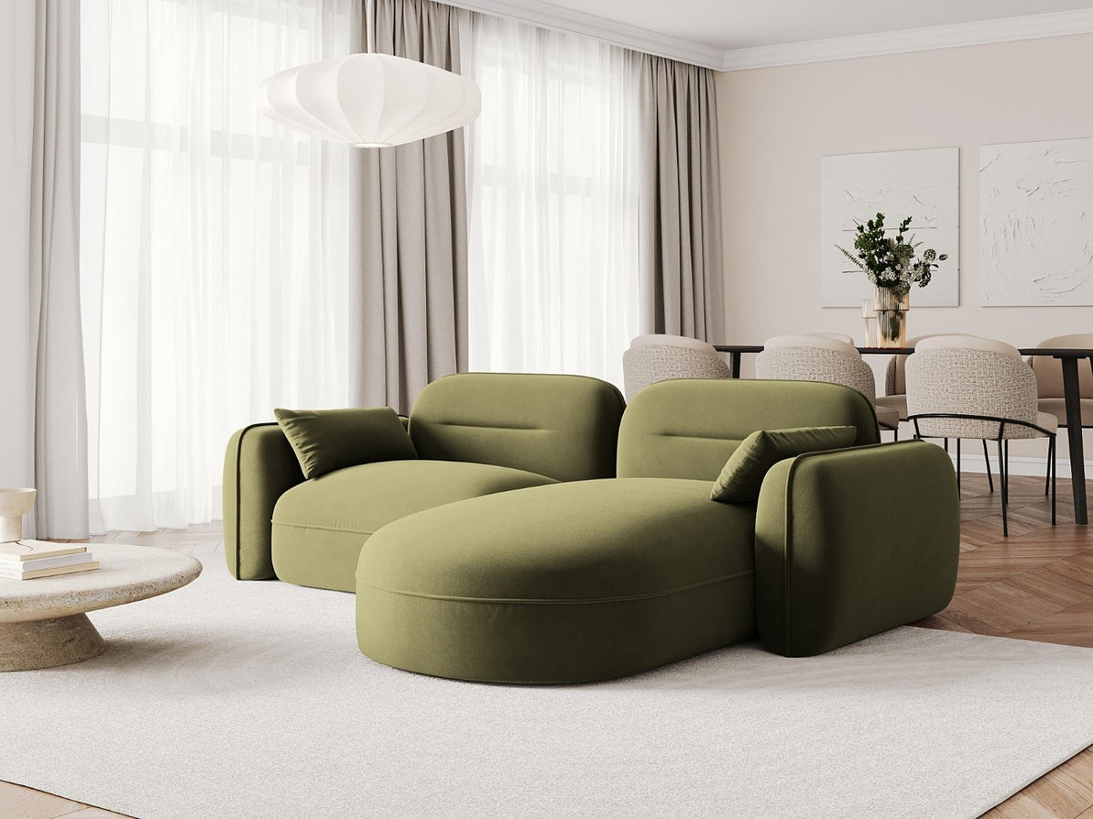 Canapé modulable 3 places vert velours