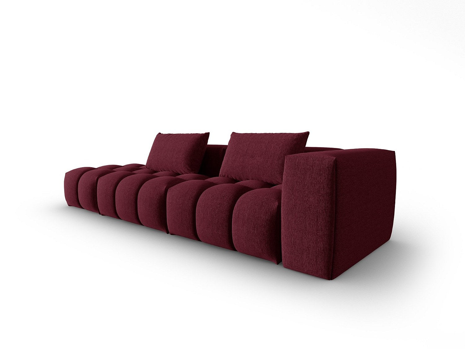 Canapé modulable 3 places rouge tissu