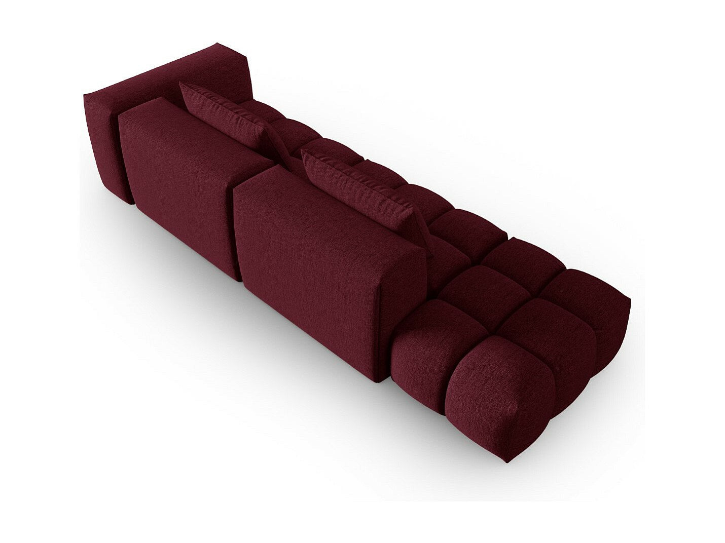 Canapé modulable 3 places rouge tissu